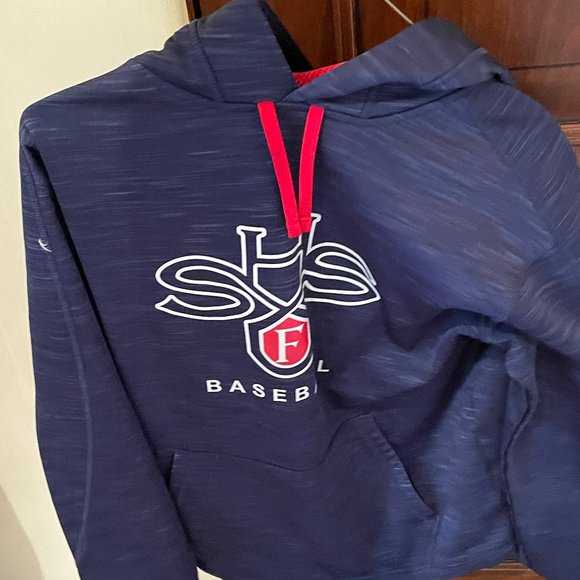 Comfortable Blue Baseball Hoodie - Picture 2 of 2